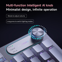 Clavier mécanique à membrane FURYCUBE 98 touches détachable filaire/sans fil, sensation mécanique, RGB avec touches PBT rétroéclairées et bouton d'écran pour PC