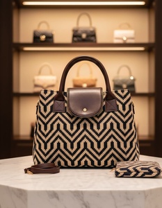 Sac fourre-tout antivol tissé brodé multicolore tendance pour femme, grande capacité, avec pochette zippée – Offre exceptionnelle - Product Image 2