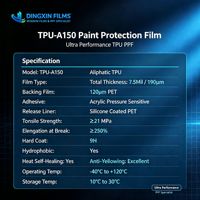 Film de protection de peinture DINGXIN TPU-A150 7,5 mil 190 μm auto-réparant thermiquement, anti-jaunissement, hydrophobe, PPF pour voiture