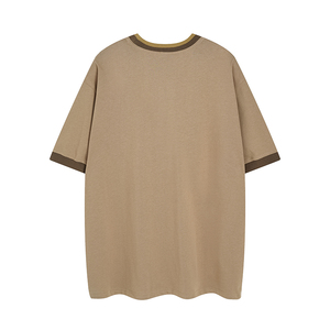 T-shirt décontracté à manches courtes et col rond en coton 100% personnalisé avec logo vintage kaki Gu <span class=keywords><strong>Cci</strong></span> pour hommes - Product Image 2