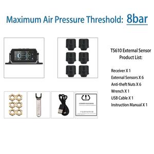 Système de surveillance de la pression des pneus (TPMS) solaire sans fil pour camions et VR, 6 roues, correspondance rapide, alertes en temps réel - Product Image 6