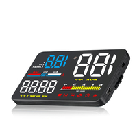 5Inch OBD2 D5000 Speedometer Head up Display Digital Kecepatan RPM Konsumsi Bahan Bakar Waktu Mengemudi Dengan Alarm Proyektor Kaca Depan