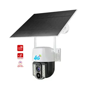 Câmera PTZ para painel solar externo 2MP, câmera com cúpula de velocidade CCTV v380 pro 4G cartão SIM à prova d'água