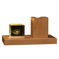 Veilleuse Planète Personnalisée - Lampe Orbitale Gravée sur Mesure pour Enseignants et Étudiants, Cadeau de Bureau en Bois/Cristal/Hêtre