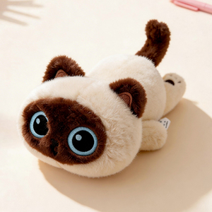 Peluche de Gato con Ojos Grandes y Suaves, Juguete de Peluche con Peso y Partículas Internas, Venta al por Mayor, Regalo de Cumpleaños para Niños, Decoración de Escritorio - Product Image 4