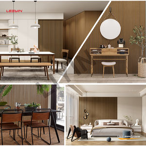 Panneau mural <span class=keywords><strong>écologique</strong></span> en bois gris placage acoustique courbe en bois pour salon chambre appartement-Solution de conception graphique - Product Image 5