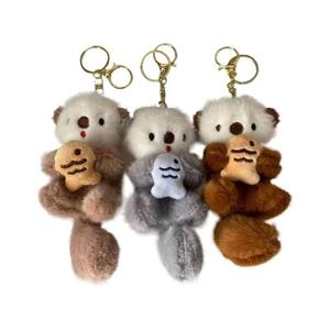 Lindo llavero de peluche de nutria con pez, juguete suave, regalo para niños, decoración de fiesta, 1053 cm, unisex, relleno de fibra de algodón - Product Image 5