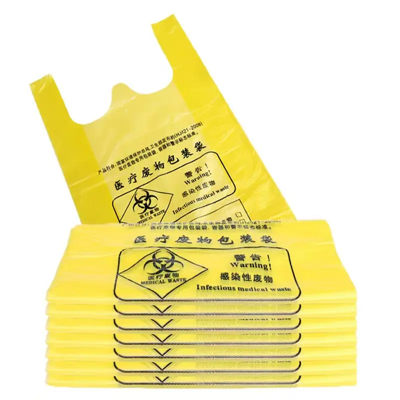 Sacchetti medici sacchetti della spazzatura eco friendly prodotti rotola sacchetti di immondizia giallo sacchetti di rifiuti medici per rifiuti clinici