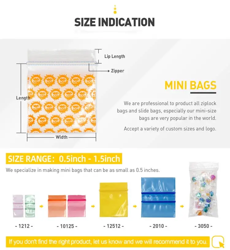 Mini Zip Baggies, LDPE Reusable Zip Lock Bag, Mini Apple Plastic Baggy, Small Zip Bag, Minigrip, Zip lockk