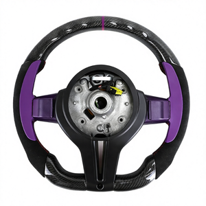 Volante Deportivo SOON TODA Morado para <span class=keywords><strong>BMW</strong></span> F10/F15/F16/F20/F30/F31/F35/F36 M3/F80 M2/F87 M4/F82 <span class=keywords><strong>M5</strong></span>/F90, Estilo M, Fibra de Carbono y Gamuza - Product Image 2
