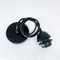 Kit de fixation pour suspension noire mate E27 E26, base de lampe, roseau de plafond, cordon de suspension, accessoires pour éclairage domestique