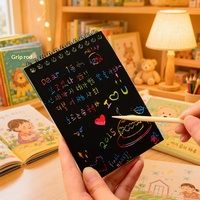 Libro de Arte para Rascar DIY para Niños, Bloc de Dibujo Brillante Creativo, Suministros de Arte Preescolar al por Mayor para Estudiantes