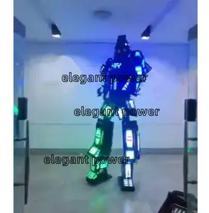 LED 워커 로봇 슈트 led 파티 led 로봇 의상 성인 무대 옷 댄스 공연 착용을위한 빛나는 의상