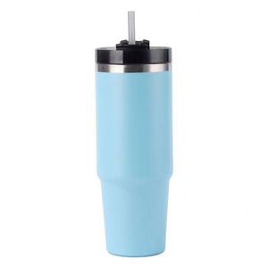 Gobelet de voyage pour voiture 20oz 30oz en acier inoxydable à double paroi isolé avec couvercle, paille et base antidérapante, chaud et froid - Product Image 5