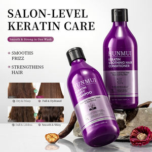 ชุดแชมพูและครีมนวดผมเคราติน HUNMUI สำหรับซ่อมแซมเส้นผมและเพิ่มวอลลุ่ม รับผลิตแบบ OEM ODM ขายส่ง - Product Image 2