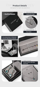 Фабричный бренд, подарочная упаковка для ювелирных изделий, бумажная коробка, черная упаковочная коробка для ювелирных изделий из кожзаменителя, с логотипом - Product Image 4