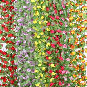 Hiasan Dinding Rotan Mawar Simulasi 42 Bunga Sakura Rotan Dekoratif Bunga Palsu Plafon Rotan Bunga Sutra Paskah - Product Image 1