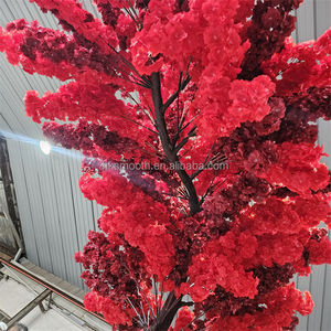 Arbre de cerisier rouge au toucher réel, décoration de scène d'événement de mariage, arbre de fleurs artificielles prêt à l'emploi, décoration intérieure et extérieure - Product Image 2