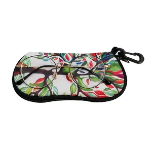 2023 Stylish Custom Sublimation Eyeglasses Sunglasses Case Zipped Portable Neoprene Glasses Pouch