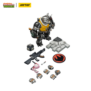 Figura de Acción JOYTOY TMNT-Mighty <span class=keywords><strong>Rocksteady</strong></span> a Escala 1/18, Modelo Articulado Coleccionable, Miniatura con Base de Exhibición - Product Image 5