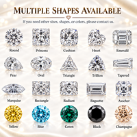 Stock disponible Pierres de Moissanite en vrac Couleur D VVS1 Coupe excellente 0,3ct-2ct Moissanite Formes multiples Fabrication de bijoux Vente en gros