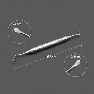 Dental curette with <b>teeth</b>, double-ended <b>scraper</b>, implant curette, <b>tooth</b> removal and decay removal tool, dental cleaning - Product Image 2