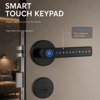 Serrure de porte électronique en alliage d'aluminium LangYun avec mot de passe, carte, empreinte digitale, clé, déverrouillage et stockage cloud pour chambre à coucher