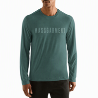 T-shirt à manches longues ultra doux de haute qualité 6335 pour hommes, impression décontractée, coupe ajustée, col rond, t-shirt de fitness pour hommes