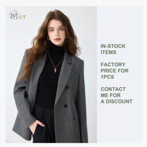 Ensemble <span class=keywords><strong>pantalon</strong></span> <span class=keywords><strong>tailleur</strong></span> pour <span class=keywords><strong>femme</strong></span> MIER XW1921+C217, en velours uni tissé laine/rayonne, à bouton unique, anti-plis, col en V, coupe complète - Product Image 1