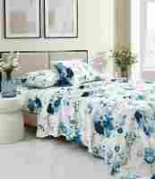 Haute qualité 3 pièces microfibre couette et ensemble de draps Floral Vintage imprimé doux King Size cousu Collection
