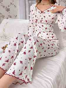European American Style Autumn Winter Loungewear <b>Sexy</b> Casual Fashion Breathable Knitted Long-Sleeved <b>Women</b> - Product Image 6