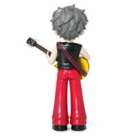Figurine de collection en PVC personnalisée, musicien rock avec guitare électrique dorée, jouet design, cadeau musical, objet de présentation