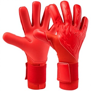 Gants de gardien de but de football, en cuir, à doigts entiers, antidérapants, avec sangle de poignet réglable à scratch, respirants, unisexes, pour le football - Product Image 1