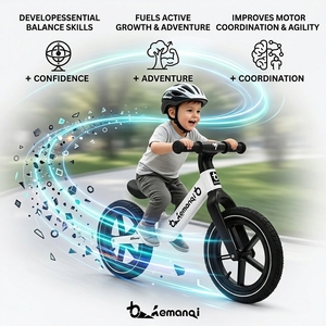 Vélo d'équilibre pour enfants OEM personnalisé de 12 pouces, vente en gros, cadre intégré en nylon, vélo d'apprentissage sans pédales pour tout-petits - Product Image 4
