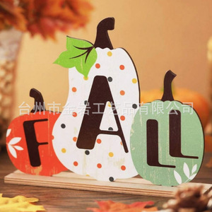 Plateau décoratif personnalisé en bois pour Halloween, motif citrouille, pour bureau, avec copeaux de bois colorés pour la récolte et Thanksgiving - Product Image 4