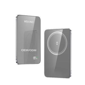 LF21 Aerospace Aluminum <b>Mirror</b> Glass Wireless Charger with 15W Fast Charging LED Display and 3-in-1 Hub - Product Image 2