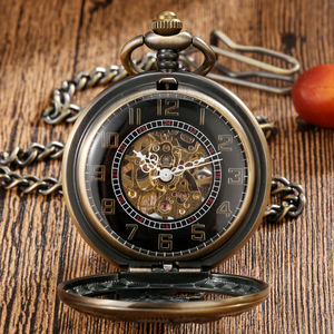 독특한 선물 말 페가수스 중공 청동 금속 스팀 펑크 남자 포켓 시계 시계 - Product Image 2