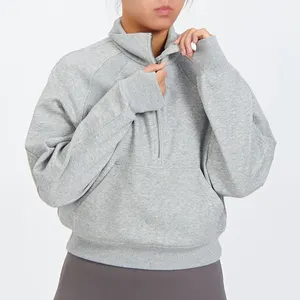 Long Sleeve Half Zip Sweatshirts Fall Outfits Clothes With Pocket Womens Quarter Zip Pullover Cropped Hoodies