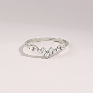 Anillo Apilable <span class=keywords><strong>de</strong></span> Oro Sólido <span class=keywords><strong>de</strong></span> 14K MaiYi, Anillo con Racimo <span class=keywords><strong>de</strong></span> Diamantes, Anillo con Diamantes Naturales para Mujer - Product Image 5