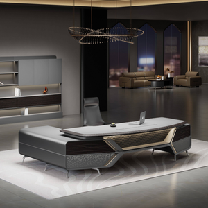 Scrivania Direzionale di Lusso in Legno Massello, <span class=keywords><strong>Design</strong></span> Moderno e Durevole con Stoccaggio Modulare e Funzionalità Multiple, Scrivania per CEO - Product Image 1