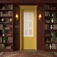 Ensemble de portes intérieures pour armoire de chambre et placard, en bois massif mouluré à six panneaux, blanc moutarde contrastant, pour hôtel boutique