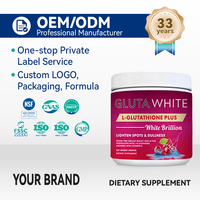 OEM ODM Marque Privée L-Glutathion Collagène en Poudre Suppléments à Base de Plantes Soins Naturels de la Peau Bien-être Facial Supplément en Vrac