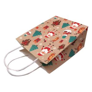Bolsa de Papel <span class=keywords><strong>Kraft</strong></span> Navideña Ecológica y Biodegradable con Asas de Cuerda de Papel, Impresa Personalizada, para Regalos, Cosméticos y Embalaje - Product Image 3