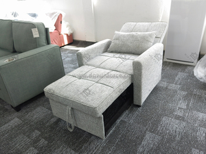 <span class=keywords><strong>Canapé</strong></span>-<span class=keywords><strong>lit</strong></span> multifonctionnel d'usine Winforce avec chargeur USB <span class=keywords><strong>Canapé</strong></span>-<span class=keywords><strong>lit</strong></span> simple convertible en tissu de lin <span class=keywords><strong>gris</strong></span> Futon - Product Image 2