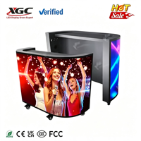 Mesa de Bar LED Portátil con Ruedas, Gabinete de Aluminio Fundido, Curva y Flexible, para DJ, Eventos, Festivales y Ferias Comerciales