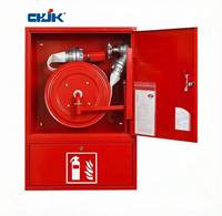 Armoire pour enrouleur de tuyau d'incendie Jinkai - Construction robuste en acier doux thermolaqué, flexible, portable, facile à utiliser, protection incendie