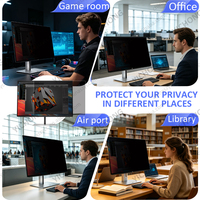 24 inch 16:10 privacy screen filter voor HP computer, anti-blauw licht, UV-bescherming, anti-kras, afneembaar, tweerichtings anti-spionage screenfolie