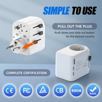 Worldplug PD 42W Fast Charge Europe Plug Sockets Adaptor Type C/G/A/I Outlet World Travel Power Adapter