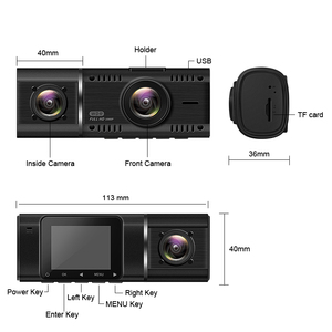 <span class=keywords><strong>Cam</strong></span>éra embarquée double objectif 1,5 pouce avec enregistrement 2,5K+1080P pour l'avant/l'intérieur/le arrière, trois voies, WiFi 5G, contrôle par application, capteur G et vision nocturne - Product Image 3