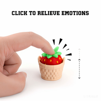 Porte-clés Fidget Clicker Mignon en Forme de Fruit, Jouet Anti-Stress Imprimé en 3D